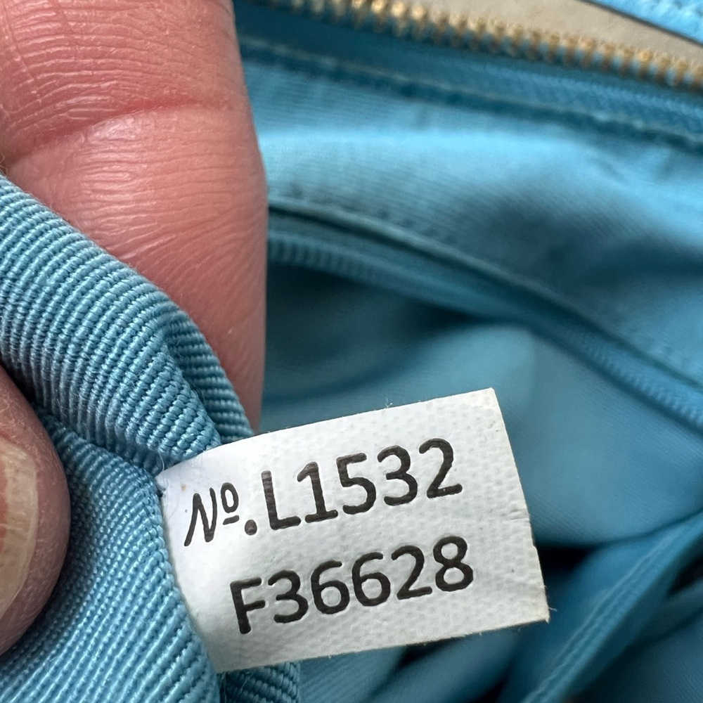 Coach Pebbled Leather Hobo Bag in Light Blue Style F36628 2015 - Picture 3 of 16
